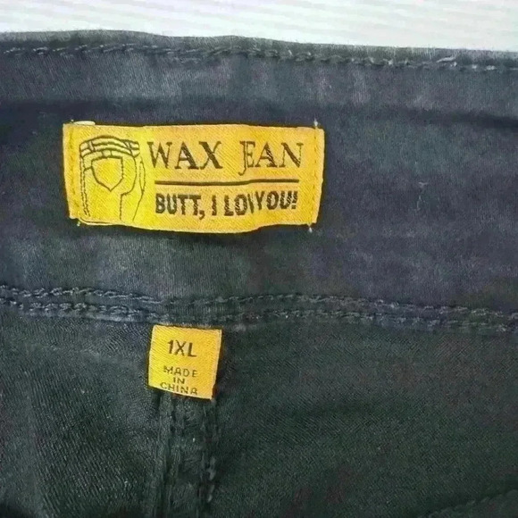 Wax Jean Butt, I love you black stretch jeans shorts double button size … - Picture 2 of 7